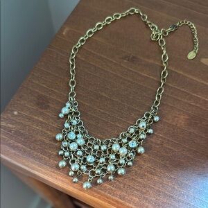 Elegant Gold Pearl Necklace